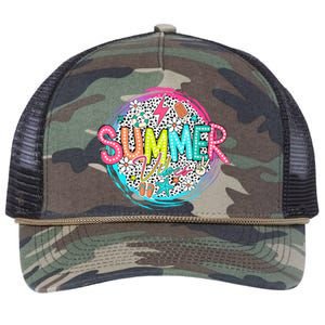 Summer Vibe Beach Vacation Retro Rope Trucker Hat Cap