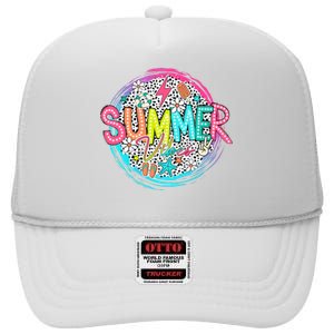 Summer Vibe Beach Vacation High Crown Mesh Back Trucker Hat