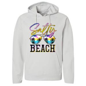 Salty Vibes Beach Vacation Summer Good Vibes Performance Fleece Hoodie