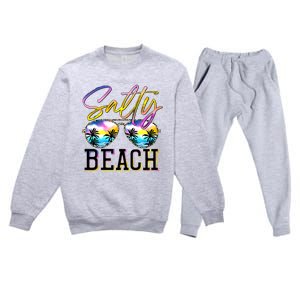 Salty Vibes Beach Vacation Summer Good Vibes Premium Crewneck Sweatsuit Set