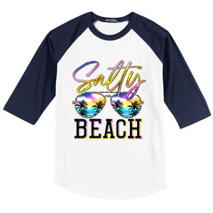 Salty Vibes Beach Vacation Summer Good Vibes Baseball Sleeve Shirt