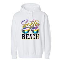 Salty Vibes Beach Vacation Summer Good Vibes Garment-Dyed Fleece Hoodie