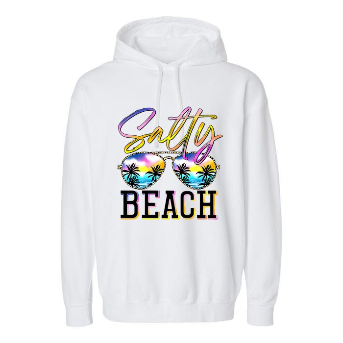 Salty Vibes Beach Vacation Summer Good Vibes Garment-Dyed Fleece Hoodie