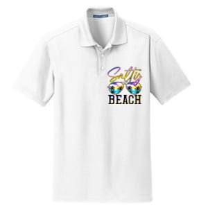 Salty Vibes Beach Vacation Summer Good Vibes Dry Zone Grid Polo