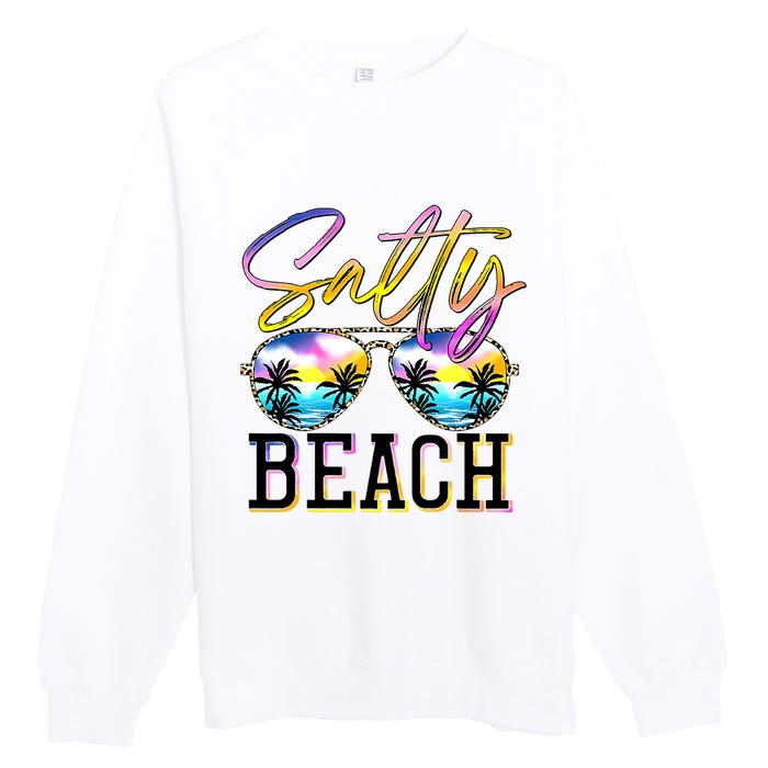 Salty Vibes Beach Vacation Summer Good Vibes Premium Crewneck Sweatshirt