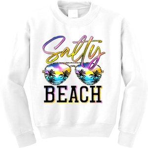 Salty Vibes Beach Vacation Summer Good Vibes Kids Sweatshirt