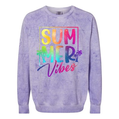 Summer Vibes Beach Sunset Colorblast Crewneck Sweatshirt