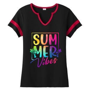 Summer Vibes Beach Sunset Ladies Halftime Notch Neck Tee