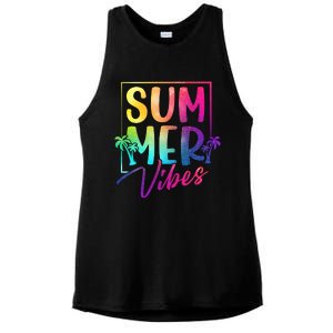 Summer Vibes Beach Sunset Ladies PosiCharge Tri-Blend Wicking Tank