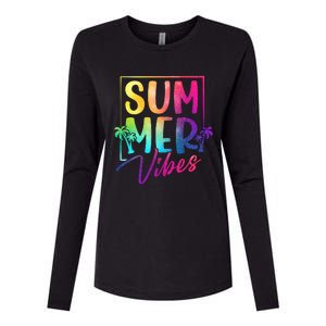 Summer Vibes Beach Sunset Womens Cotton Relaxed Long Sleeve T-Shirt