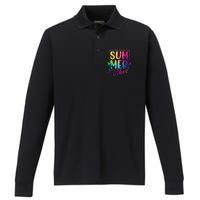 Summer Vibes Beach Sunset Performance Long Sleeve Polo