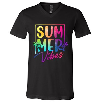 Summer Vibes Beach Sunset V-Neck T-Shirt