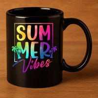 Summer Vibes Beach Sunset 11oz C Handle Ceramic Mug