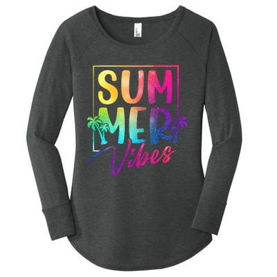 Summer Vibes Beach Sunset Women's Perfect Tri Tunic Long Sleeve Shirt