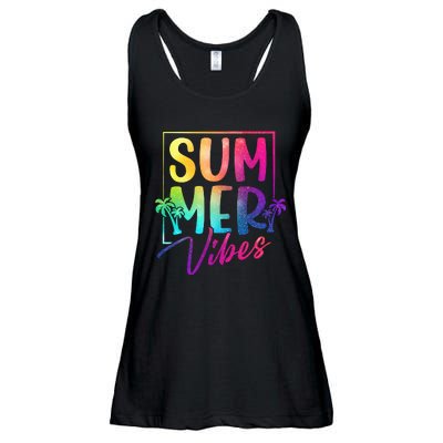 Summer Vibes Beach Sunset Ladies Essential Flowy Tank