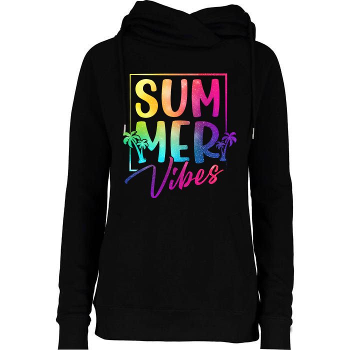 Summer Vibes Beach Sunset Womens Funnel Neck Pullover Hood