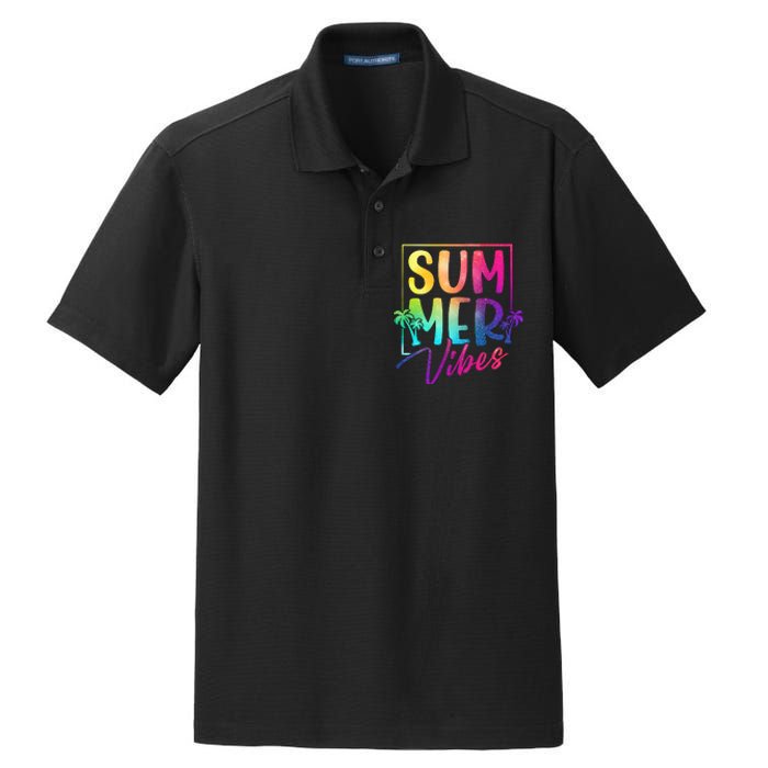 Summer Vibes Beach Sunset Dry Zone Grid Polo