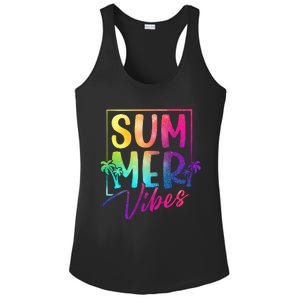 Summer Vibes Beach Sunset Ladies PosiCharge Competitor Racerback Tank