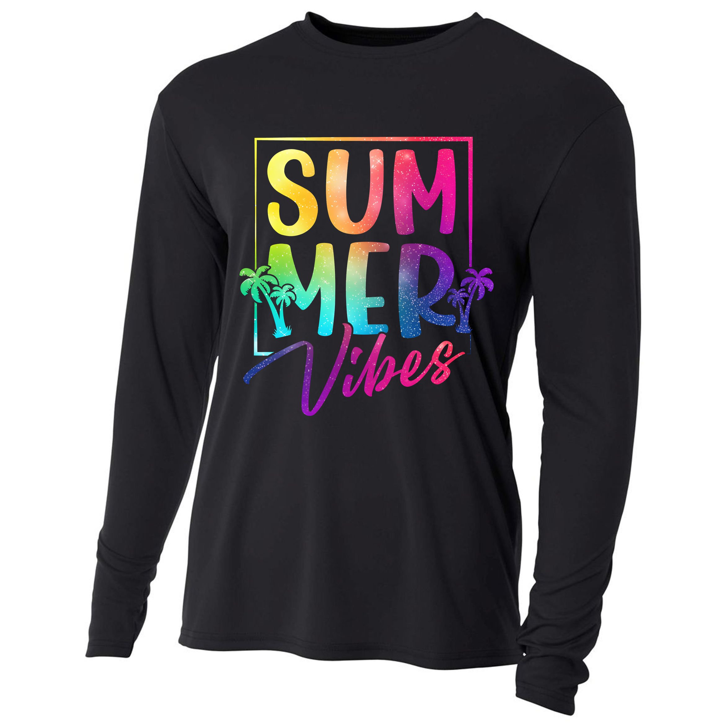 Summer Vibes Beach Sunset Cooling Performance Long Sleeve Crew