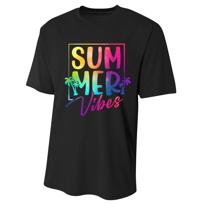 Summer Vibes Beach Sunset Performance Sprint T-Shirt