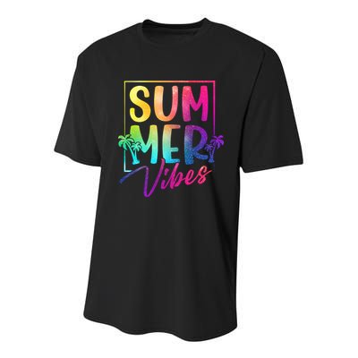 Summer Vibes Beach Sunset Youth Performance Sprint T-Shirt