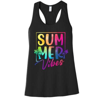 Summer Vibes Beach Sunset Women's Racerback Tank