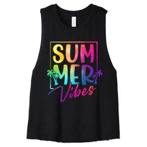 Summer Vibes Beach Sunset Women's Racerback Cropped Tank