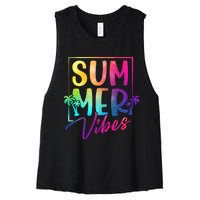 Summer Vibes Beach Sunset Women's Racerback Cropped Tank