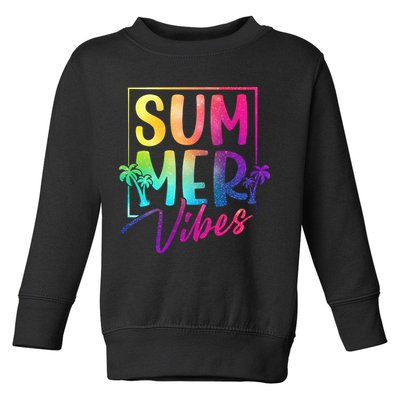 Summer Vibes Beach Sunset Toddler Sweatshirt