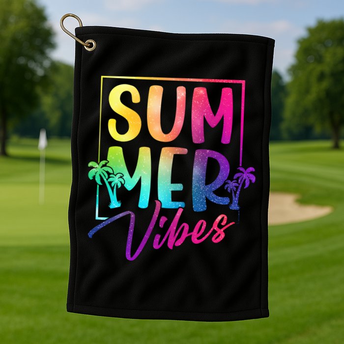 Summer Vibes Beach Sunset Golf Towel