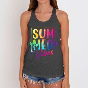 Summer Vibes Beach Sunset Women's Knotted Racerback Tank