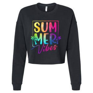 Summer Vibes Beach Sunset Cropped Pullover Crew