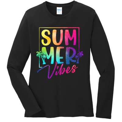 Summer Vibes Beach Sunset Ladies Long Sleeve Shirt