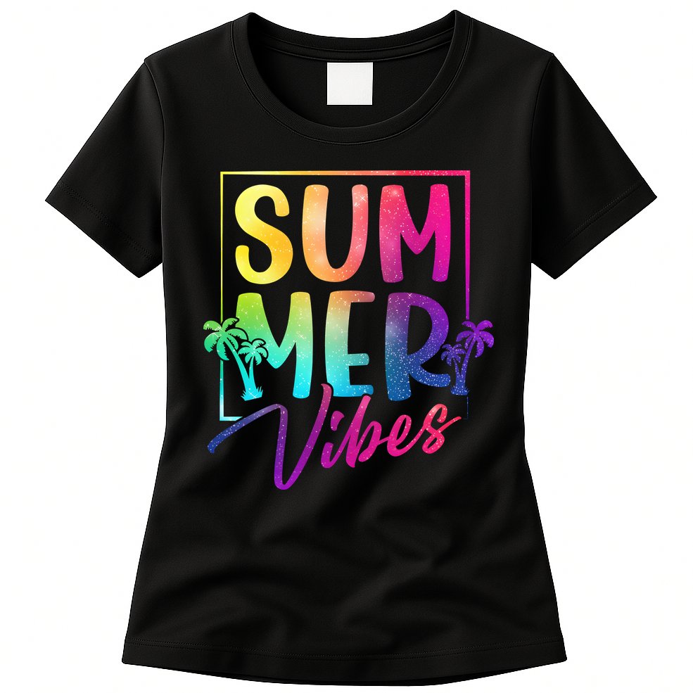 Summer Vibes Beach Sunset Womens T-Shirt
