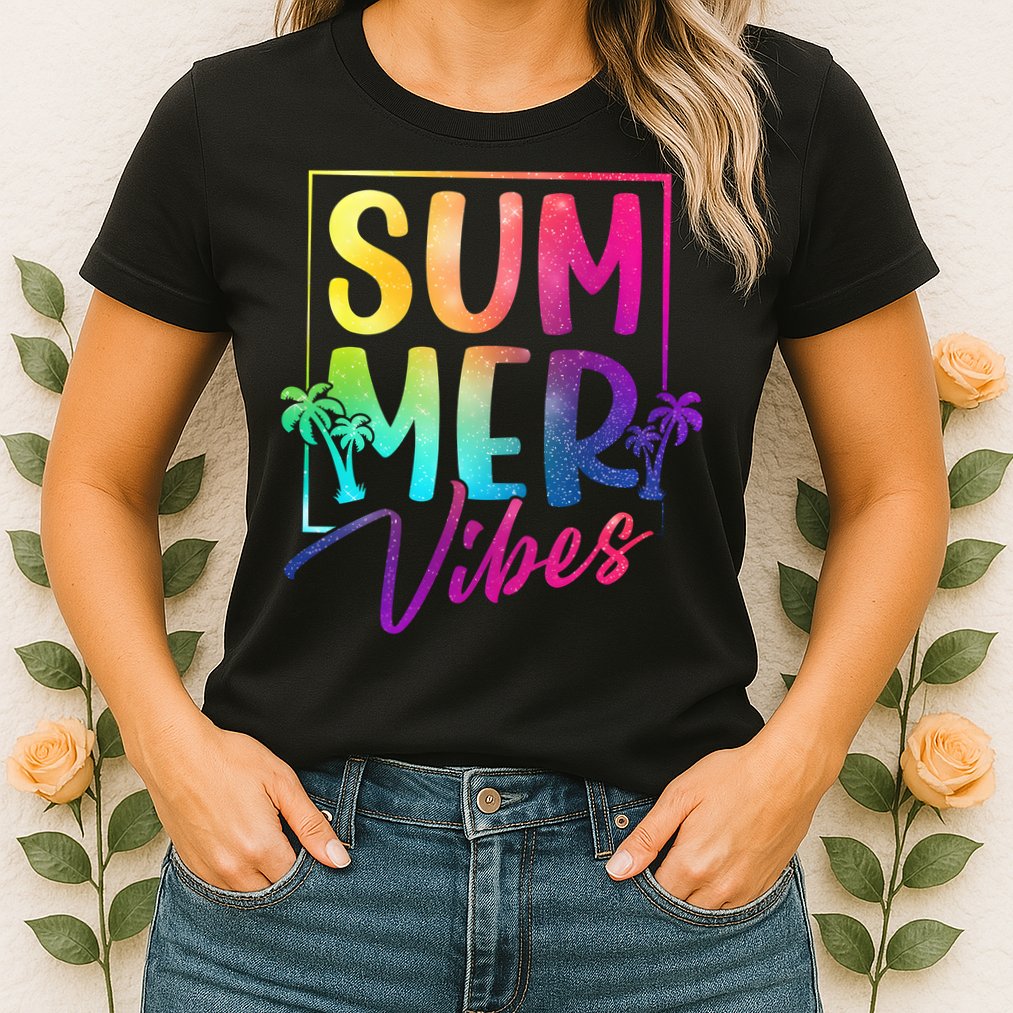 Summer Vibes Beach Sunset Womens T-Shirt