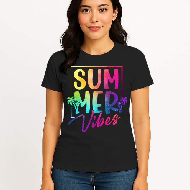 Summer Vibes Beach Sunset Womens T-Shirt