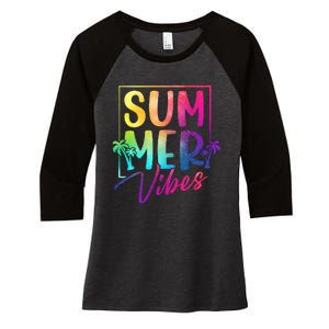 Summer Vibes Beach Sunset Women's Tri-Blend 3/4-Sleeve Raglan Shirt