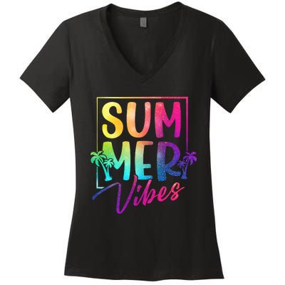 Summer Vibes Beach Sunset Women's V-Neck T-Shirt