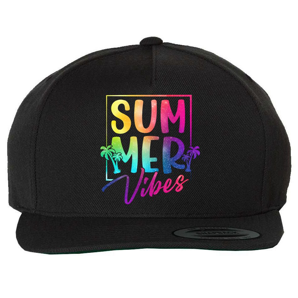 Summer Vibes Beach Sunset Wool Snapback Cap