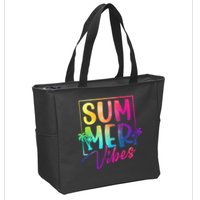 Summer Vibes Beach Sunset Zip Tote Bag