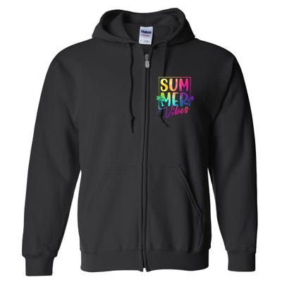 Summer Vibes Beach Sunset Full Zip Hoodie