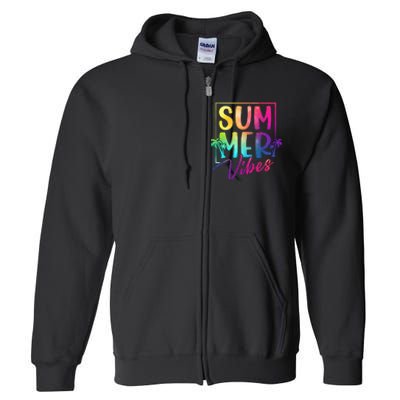 Summer Vibes Beach Sunset Full Zip Hoodie