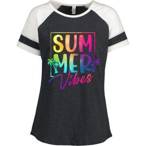 Summer Vibes Beach Sunset Enza Ladies Jersey Colorblock Tee