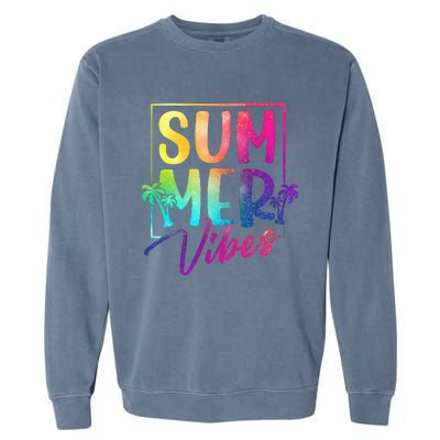 Summer Vibes Beach Sunset Garment-Dyed Sweatshirt