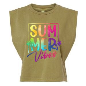 Summer Vibes Beach Sunset Garment-Dyed Women's Muscle Tee