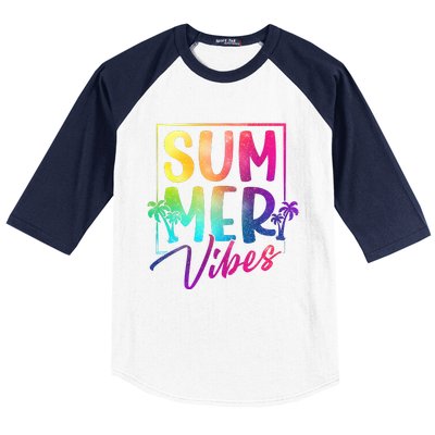 Summer Vibes Beach Sunset Baseball Sleeve Shirt