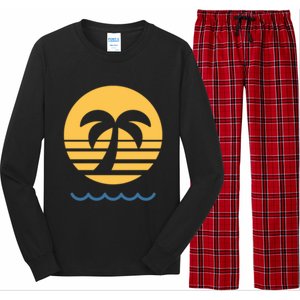 Summer Vibes Beach Graphic Tee For Fun In The Sun Gift Long Sleeve Pajama Set