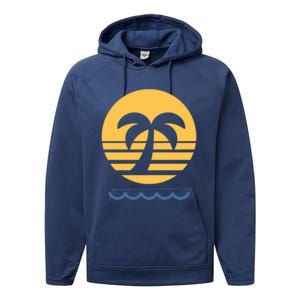 Summer Vibes Beach Graphic Tee For Fun In The Sun Gift Performance Fleece Hoodie