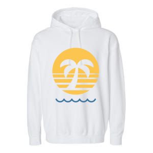 Summer Vibes Beach Graphic Tee For Fun In The Sun Gift Garment-Dyed Fleece Hoodie