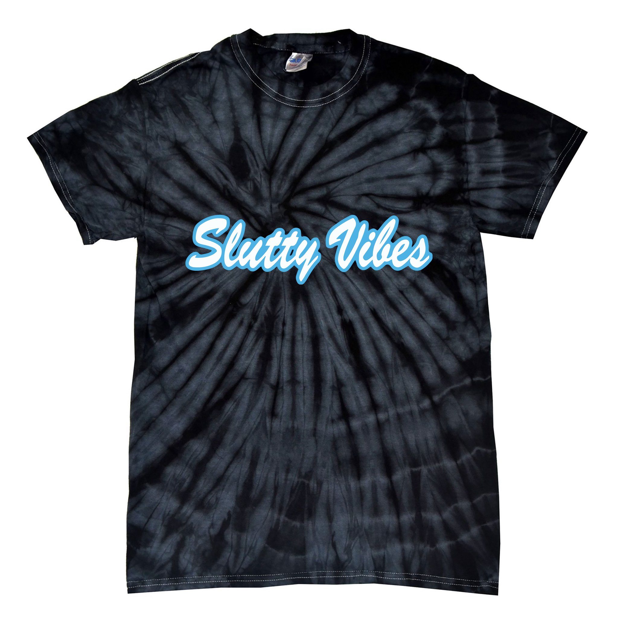 Slutty Vibes Blue Tie-Dye T-Shirt